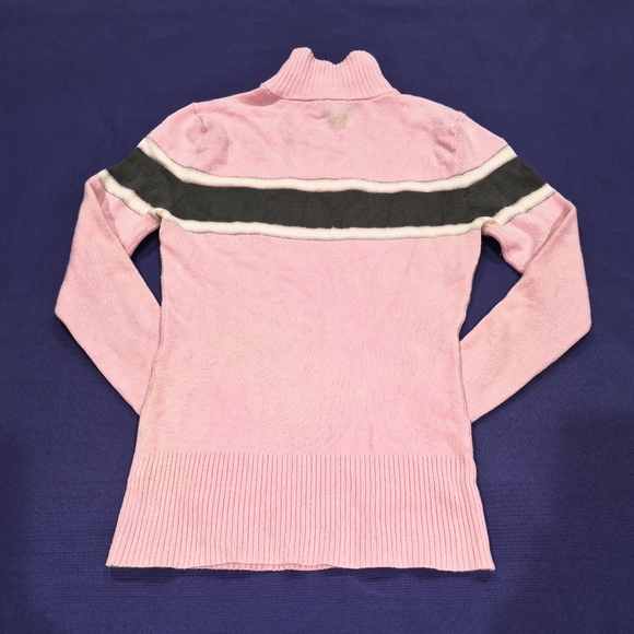 Bebe Sport Logo Light Pink/Taupe Turtle Neck Sweater - XS/Petites. - Picture 2 of 6